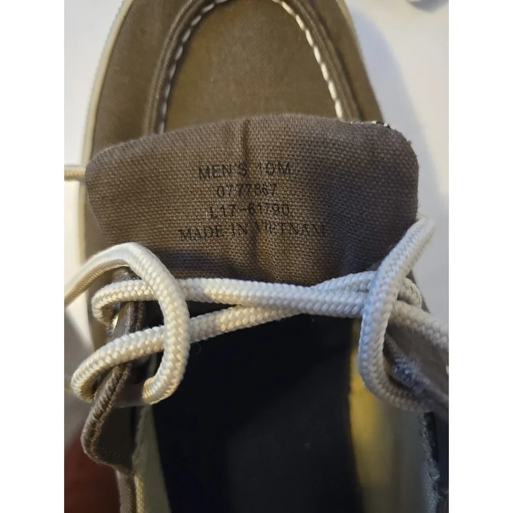 Men's Sperry Grey Canvas Boat Shoes With Laces & Memory Foam 10 M
